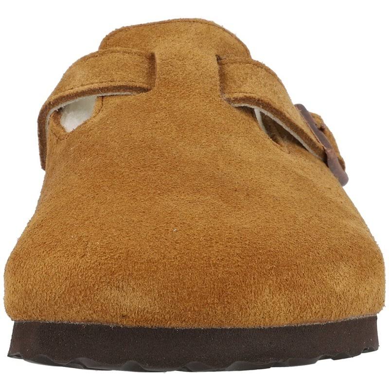 Birkenstock Boston Suede Leather Mink Shearling Clogs