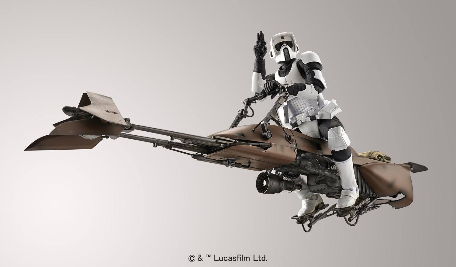 Model Kit - 1/12 Star Wars Scout Trooper u0026 Speeder Bike