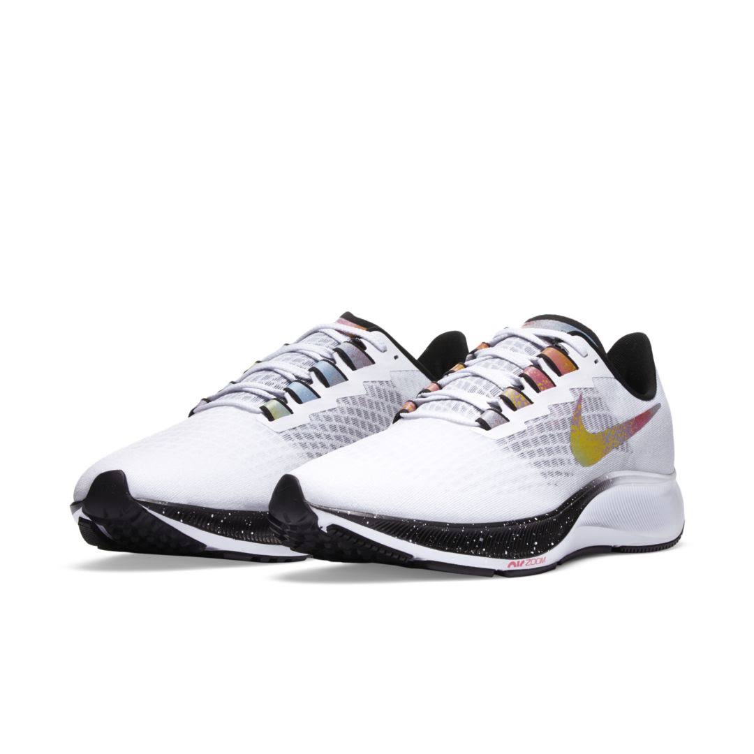 Nike Men's Air Zoom Pegasus 37 Running Shoes, White/Black/Multi