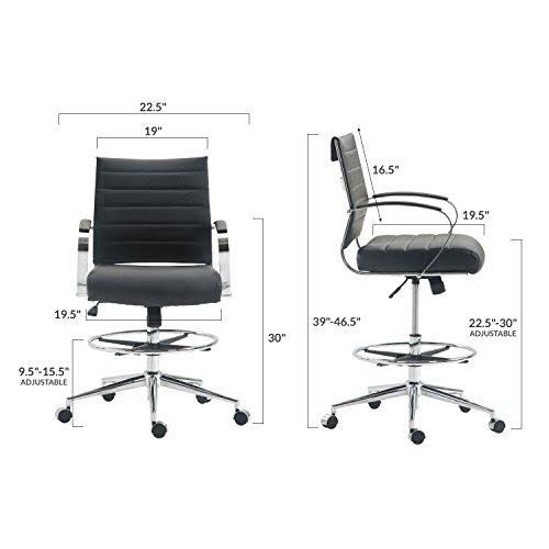 Edgemod Tremaine Drafting Chair (Black)