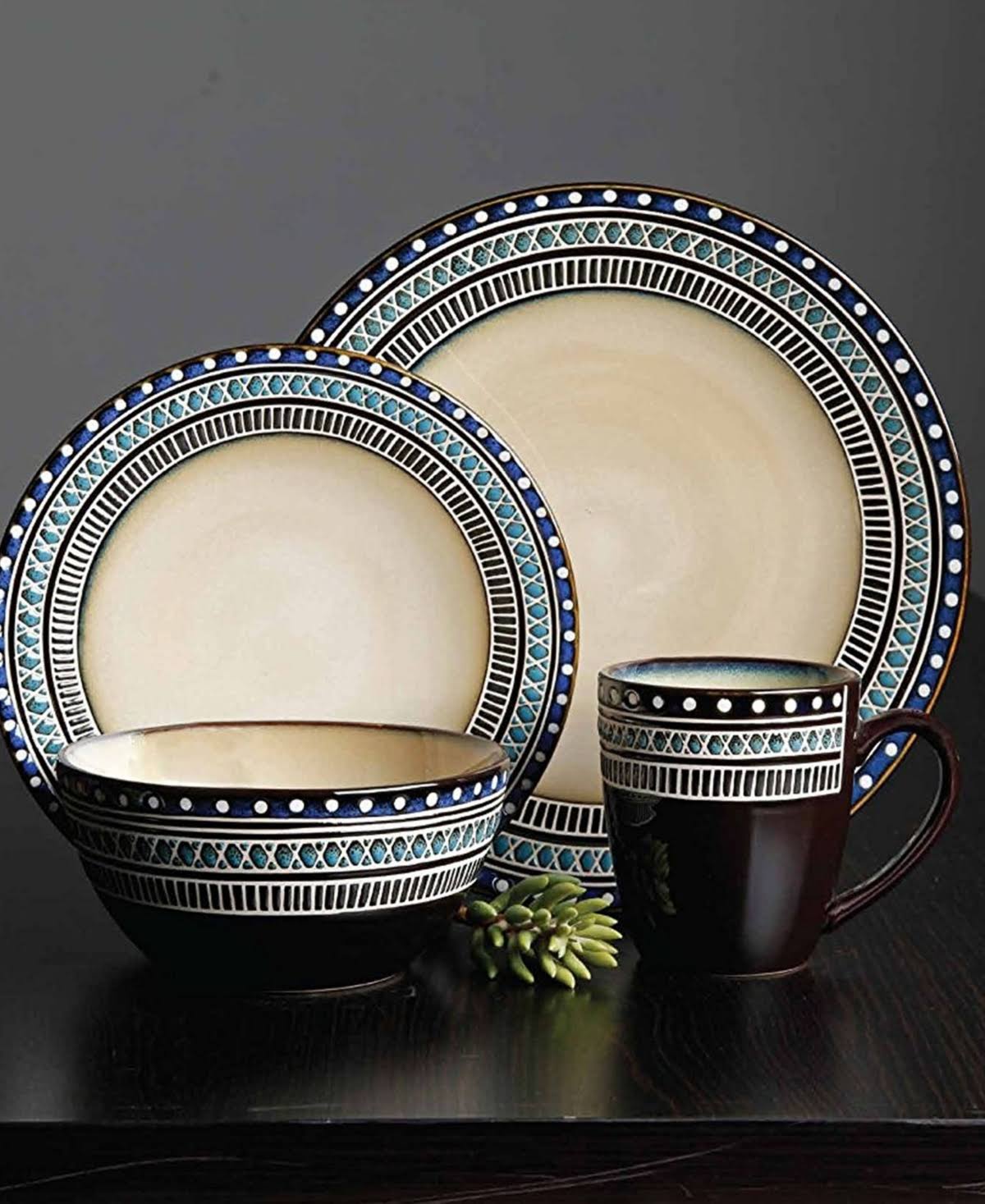 Gibson Elite Althea 16 Piece Stoneware Dinnerware Set