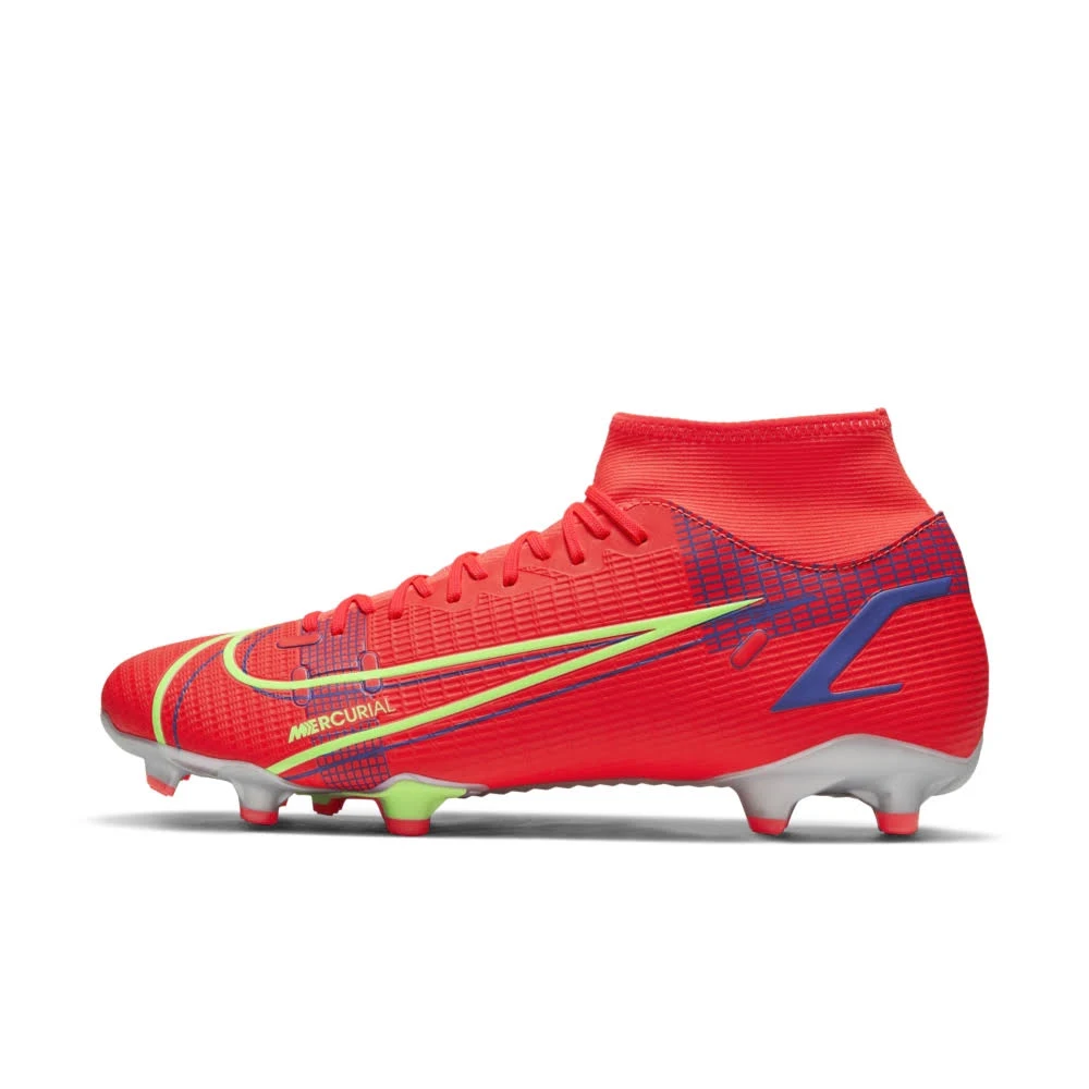 Nike Mercurial Superfly 8 Academy FG-MG - Bright Crimson-Volt-Indigo