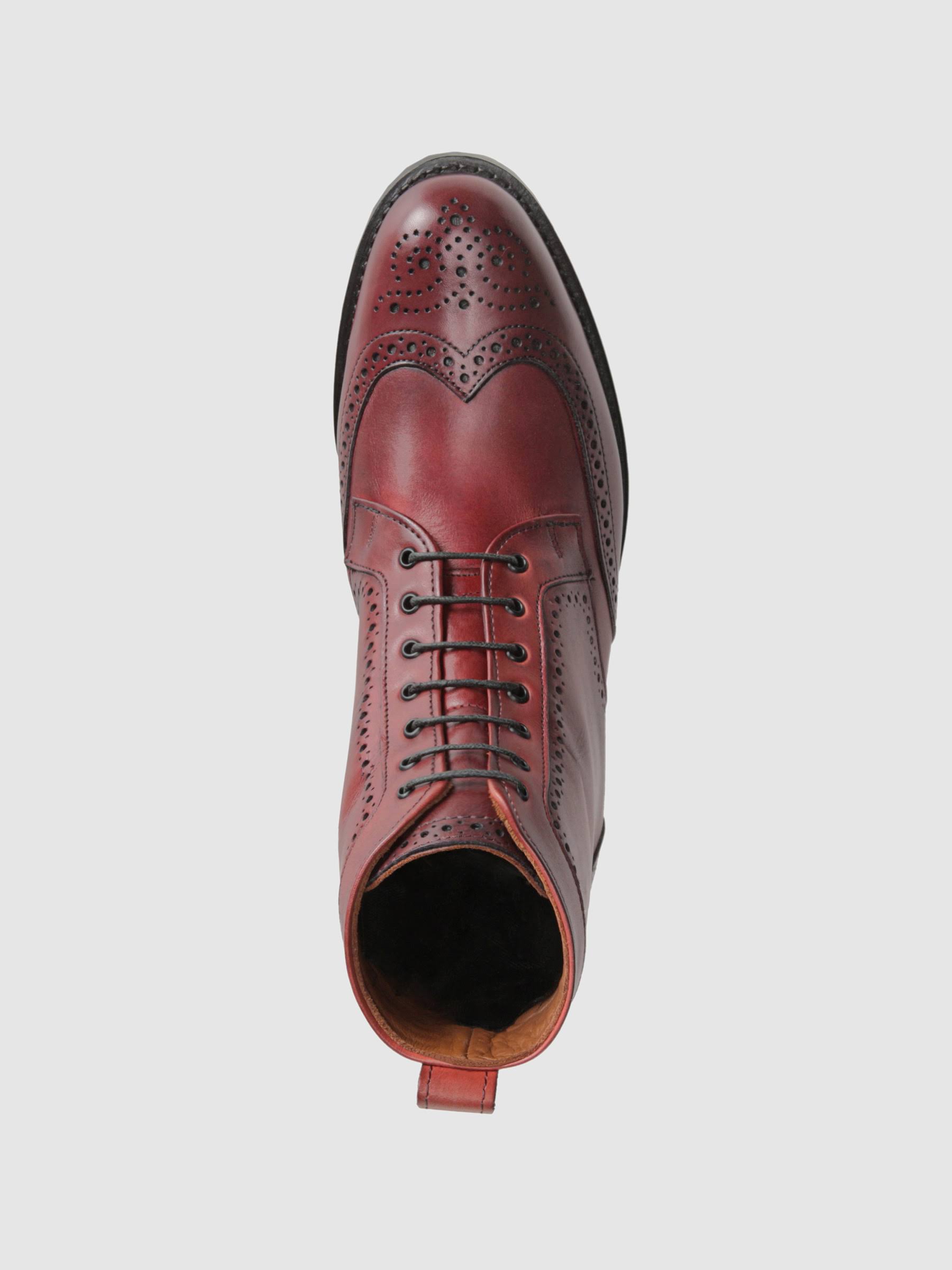 Men's Wingtip Dress Boots - Dalton - Oxblood - Allen Edmonds