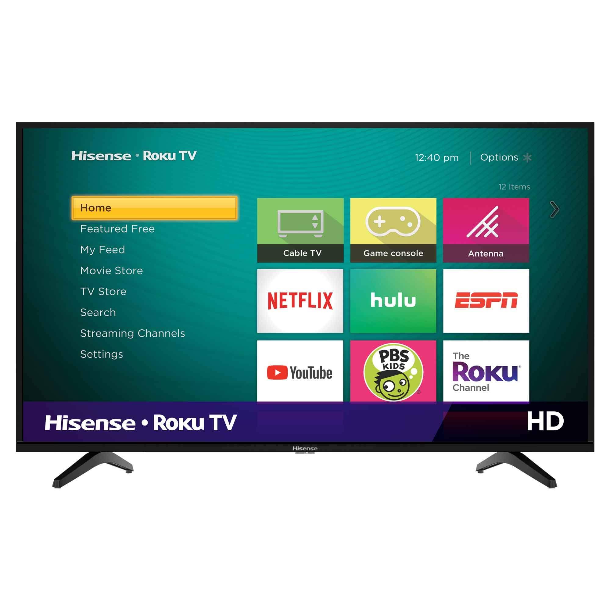 Hisense - 40x22 Class - LED - H4F Series - 1080p - Smart - HDTV Roku TV, Black