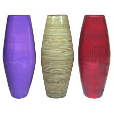 27.5 in. Tall Bamboo Floor Vase - Red