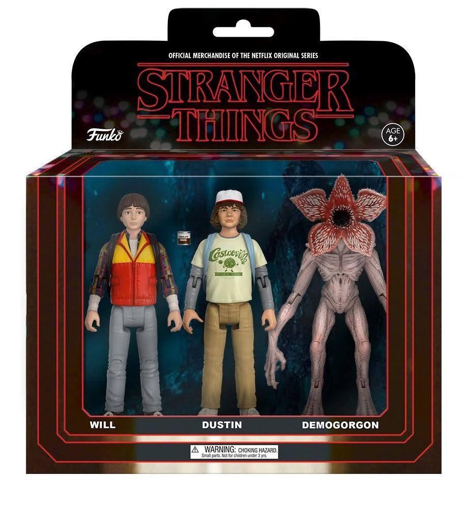 Funko Stranger Things Will, Dustin u0026 Demogorgon Action Figure 3-Pack