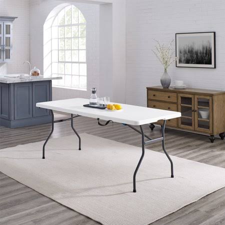 Mainstays 6 Foot Fold-in-Half Table, White Granite, Size: 72 inch x 30 inch x 29 inchh