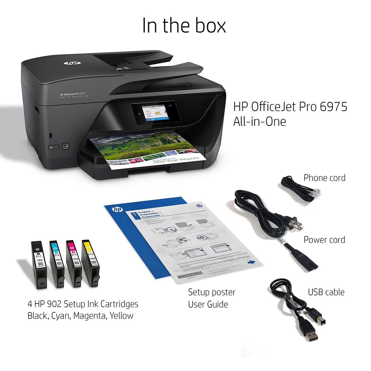 HP Officejet Pro 6975 All-in-One Color Ink-jet - Multifunction printer - English