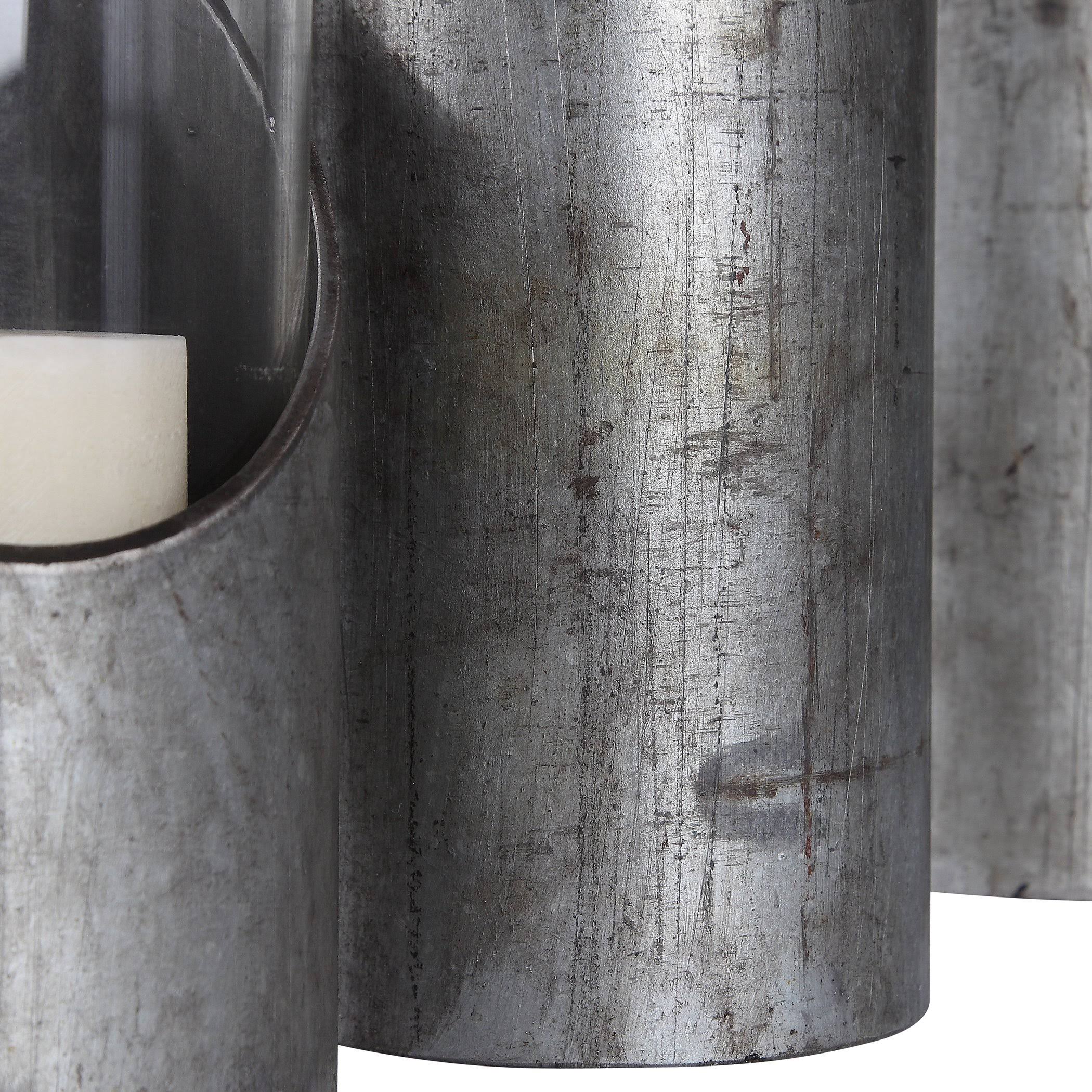 Uttermost Karter Iron u0026 Glass Candleholders Set of 3