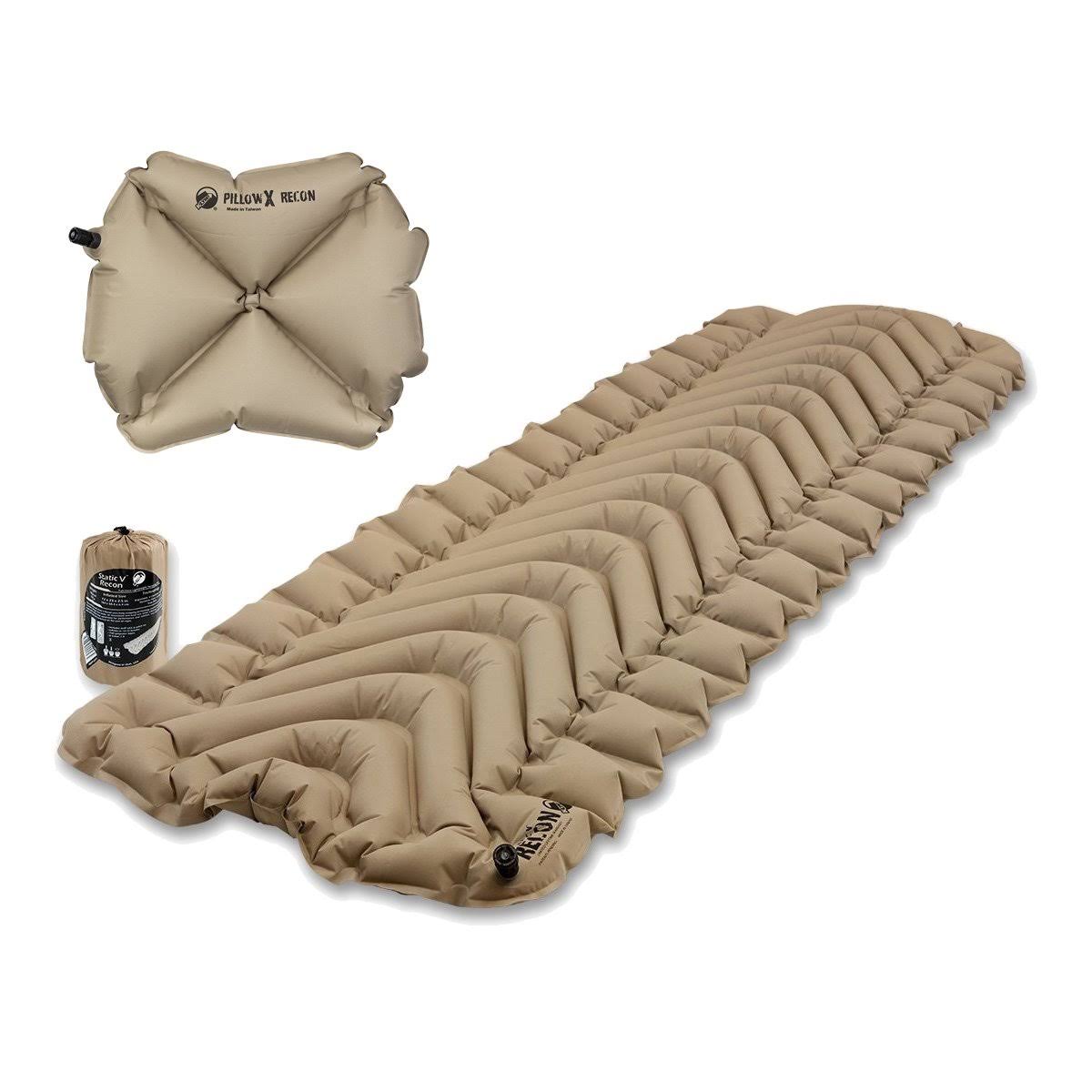 Klymit Static V Recon Sleeping Pad Travel Mat w/ Pillow x Recon