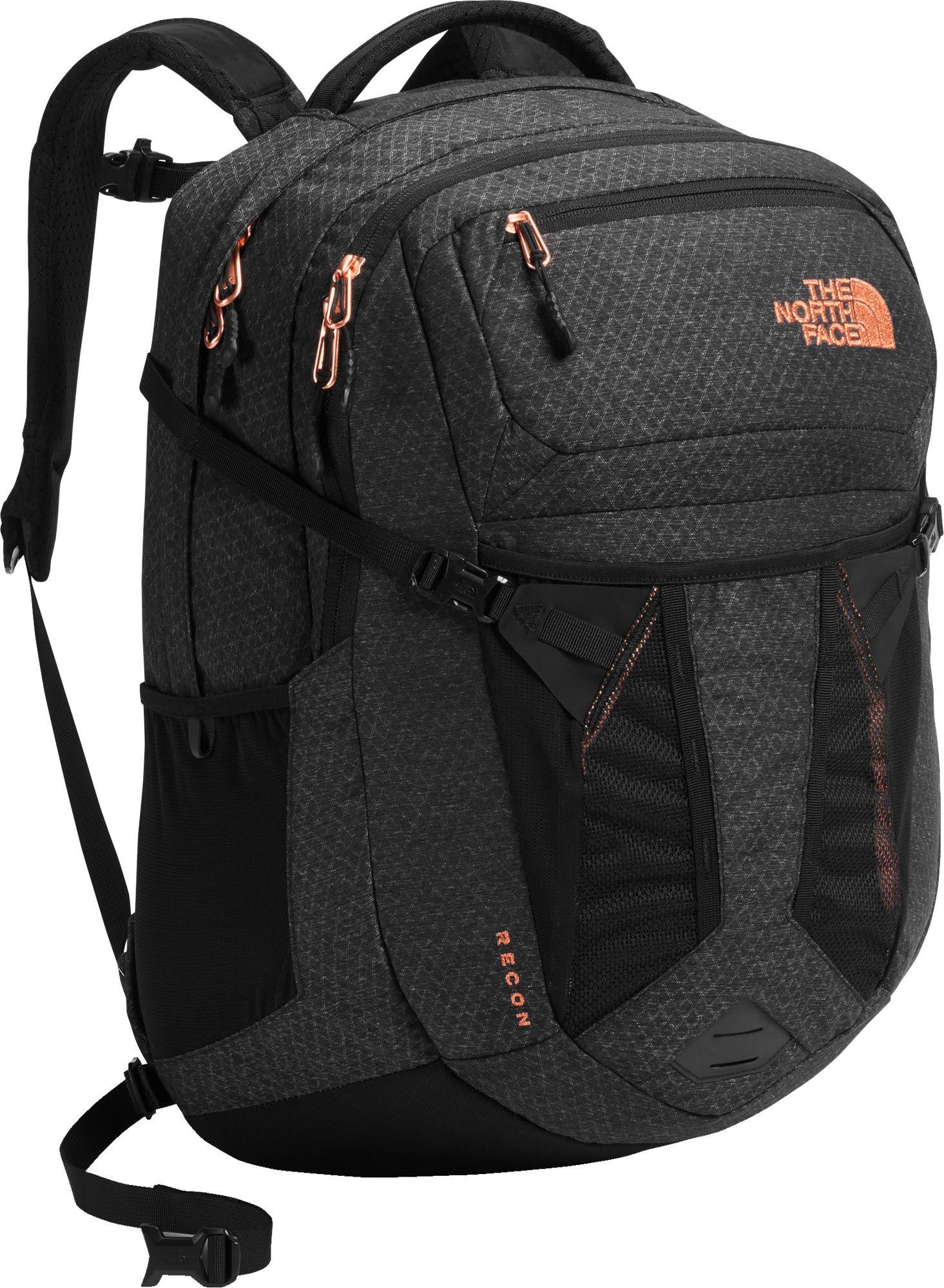 The North Face Recon Backpack - Women's - TNF Black Heather/Burnt Coral Metallic