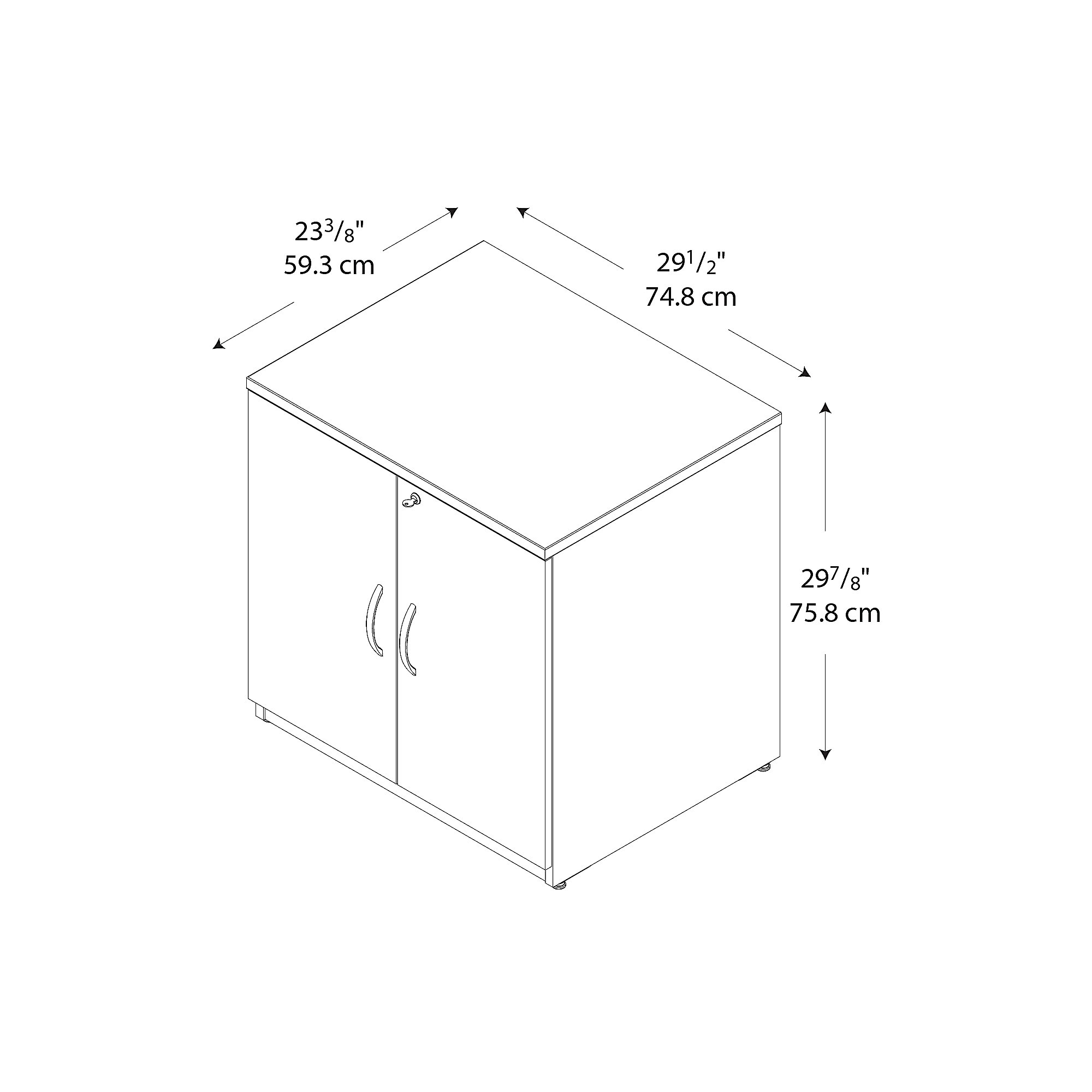 Bush Westfield Storage Cabinet, Mahogany, 30x22 W
