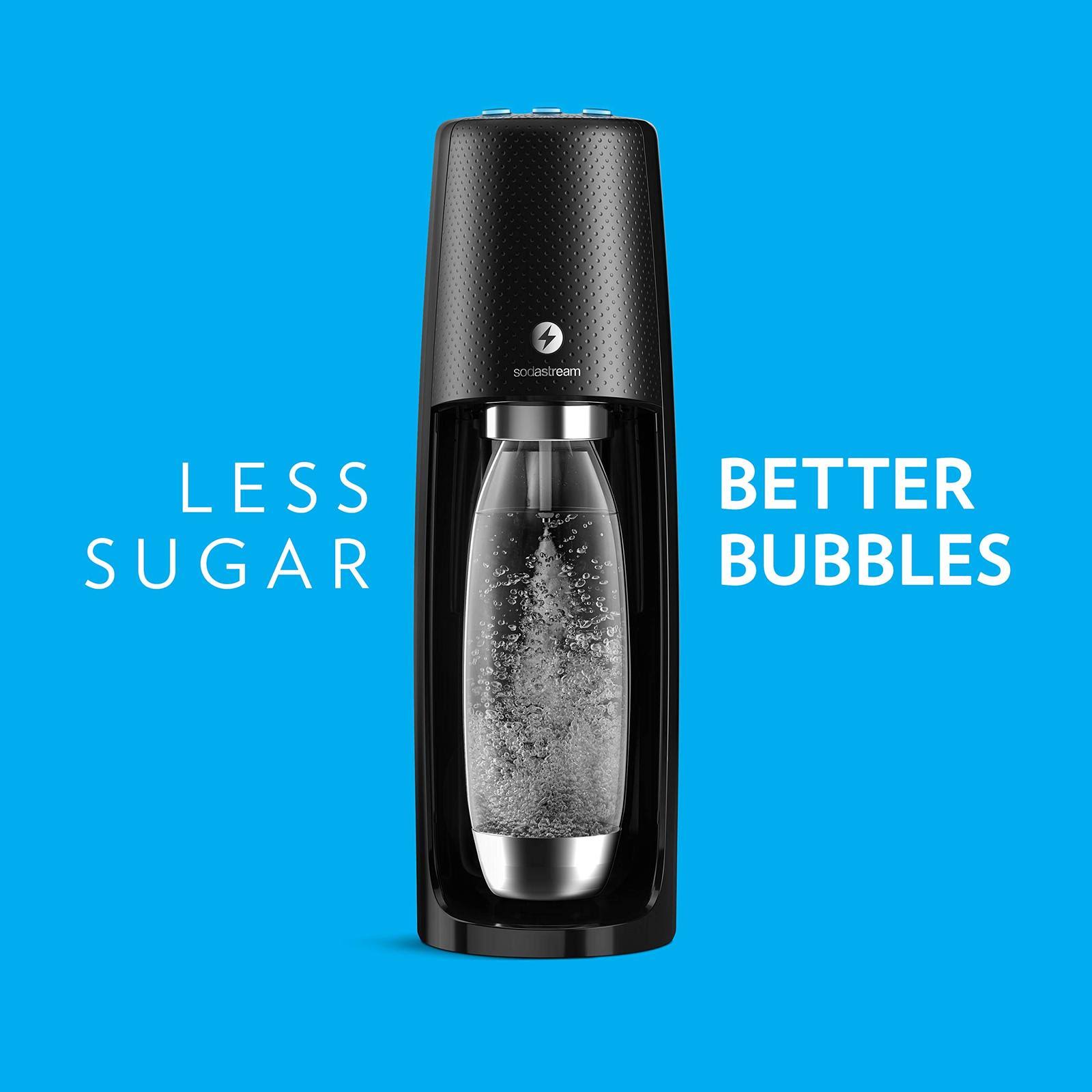 Sodastream Fizzi One Touch Sparkling Water Maker Bundle (Black) with CO2, BPA FR
