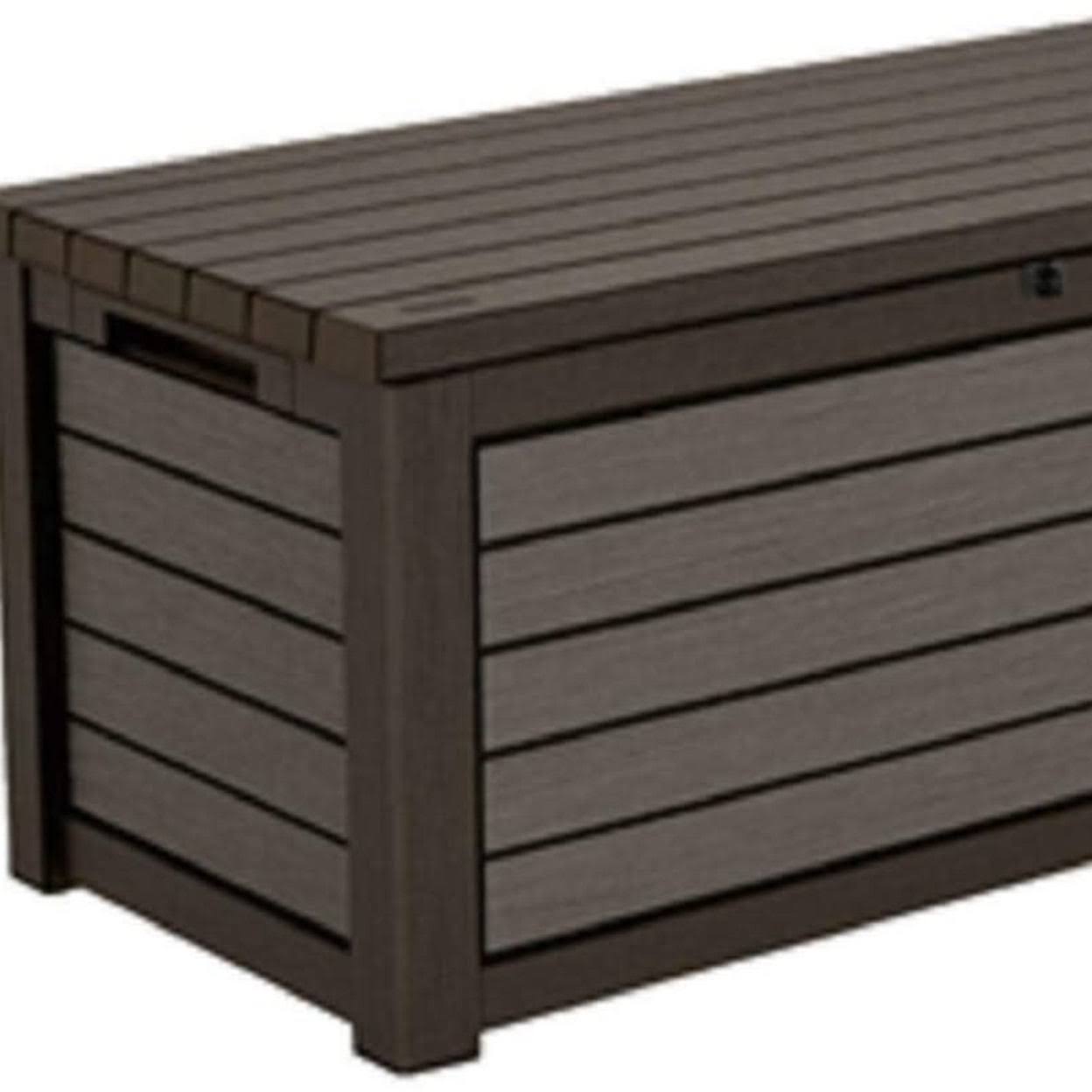 Keter 165 Gallon Deck Box, Resin Outdoor Storage-Brown