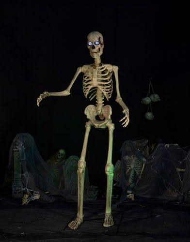 Seasonal Visions International - 8ft Towering Skeleton with Posable Arms Moving Jaw