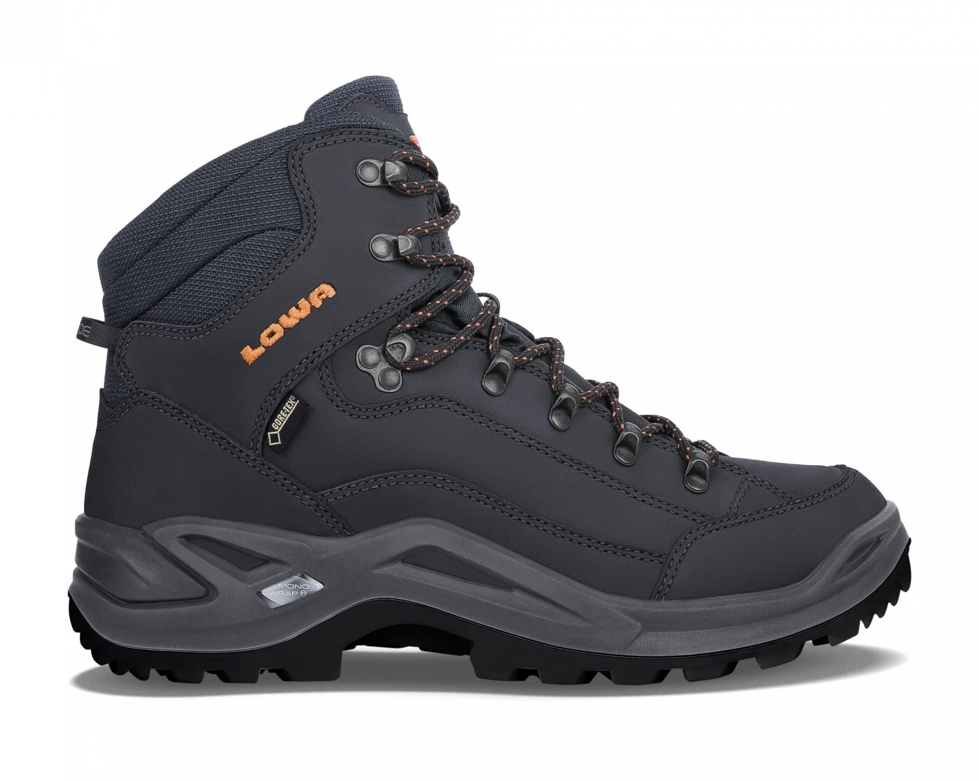 Lowa Renegade GTX Mid Blue, Mens Gore-Tex Hiking u0026 Trekking Boots, Size US 13 - Color Navy - Orange
