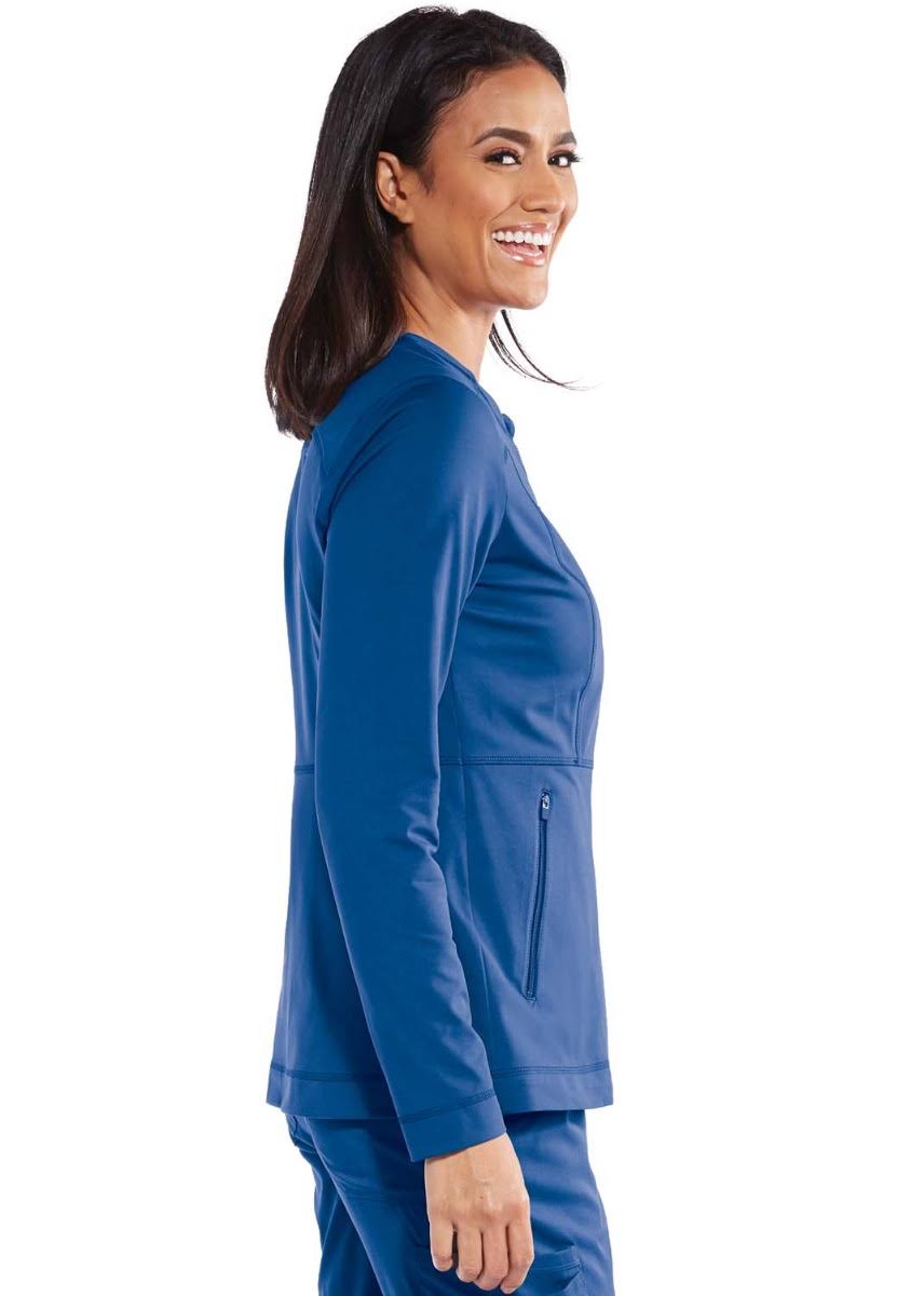 Impact by Grey's Anatomy Women's Tempo Solid Scrub Jacket - Steel - L - by allheart