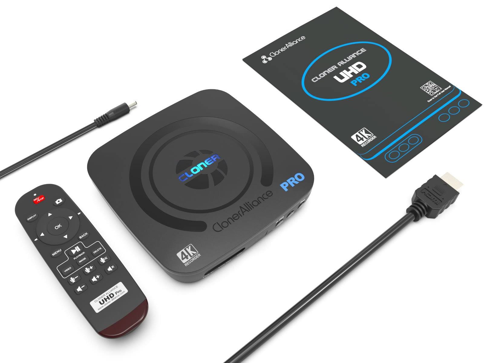 ClonerAlliance UHD Pro, Standalone 4K H.265/H.264 HDMI Video u0026 Gaming Recorder, Playback Instantly. Schedule Recording. UVC