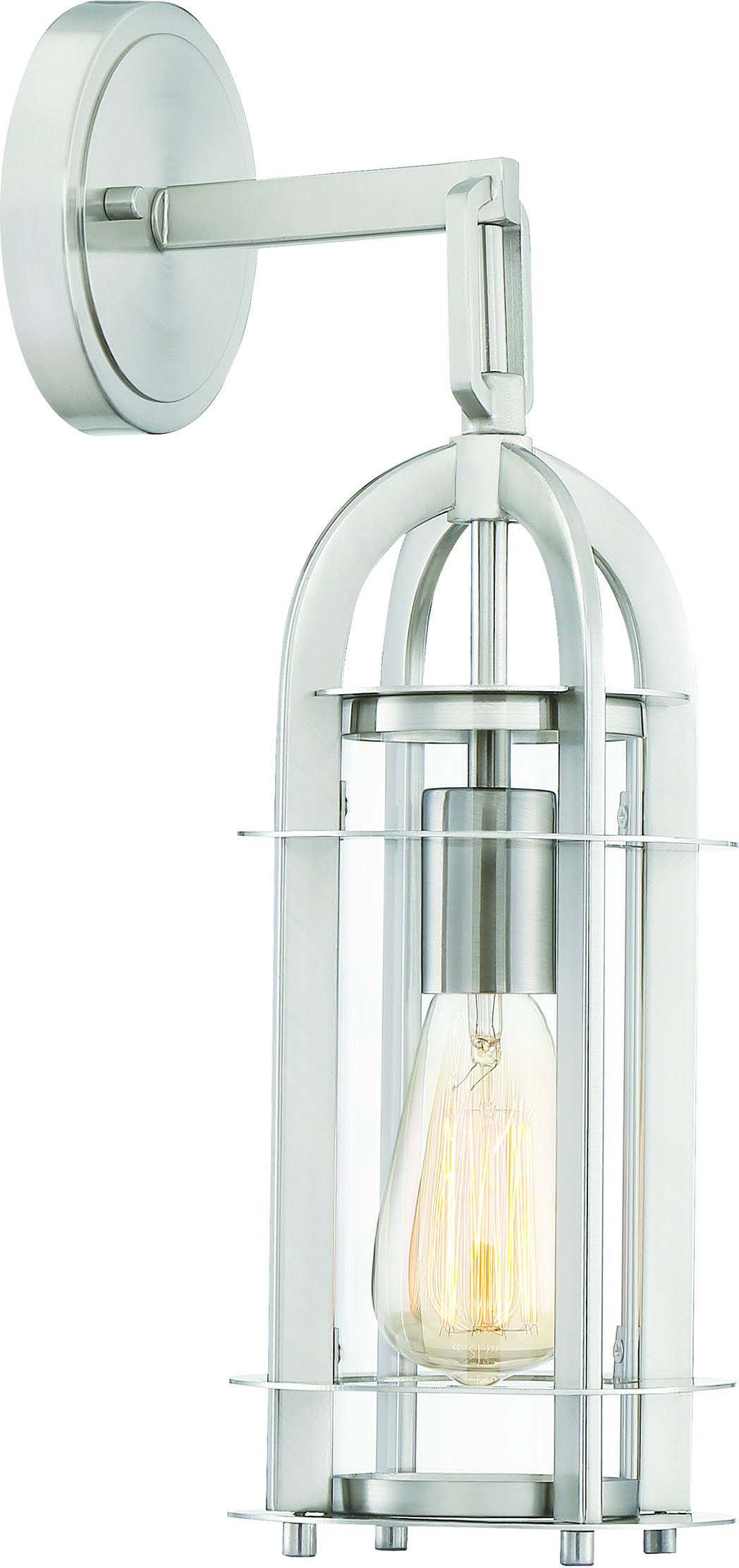 Savoy House Merrill Outdoor|Wall Lantern Satin Nickel 1 Light 5-800-SN