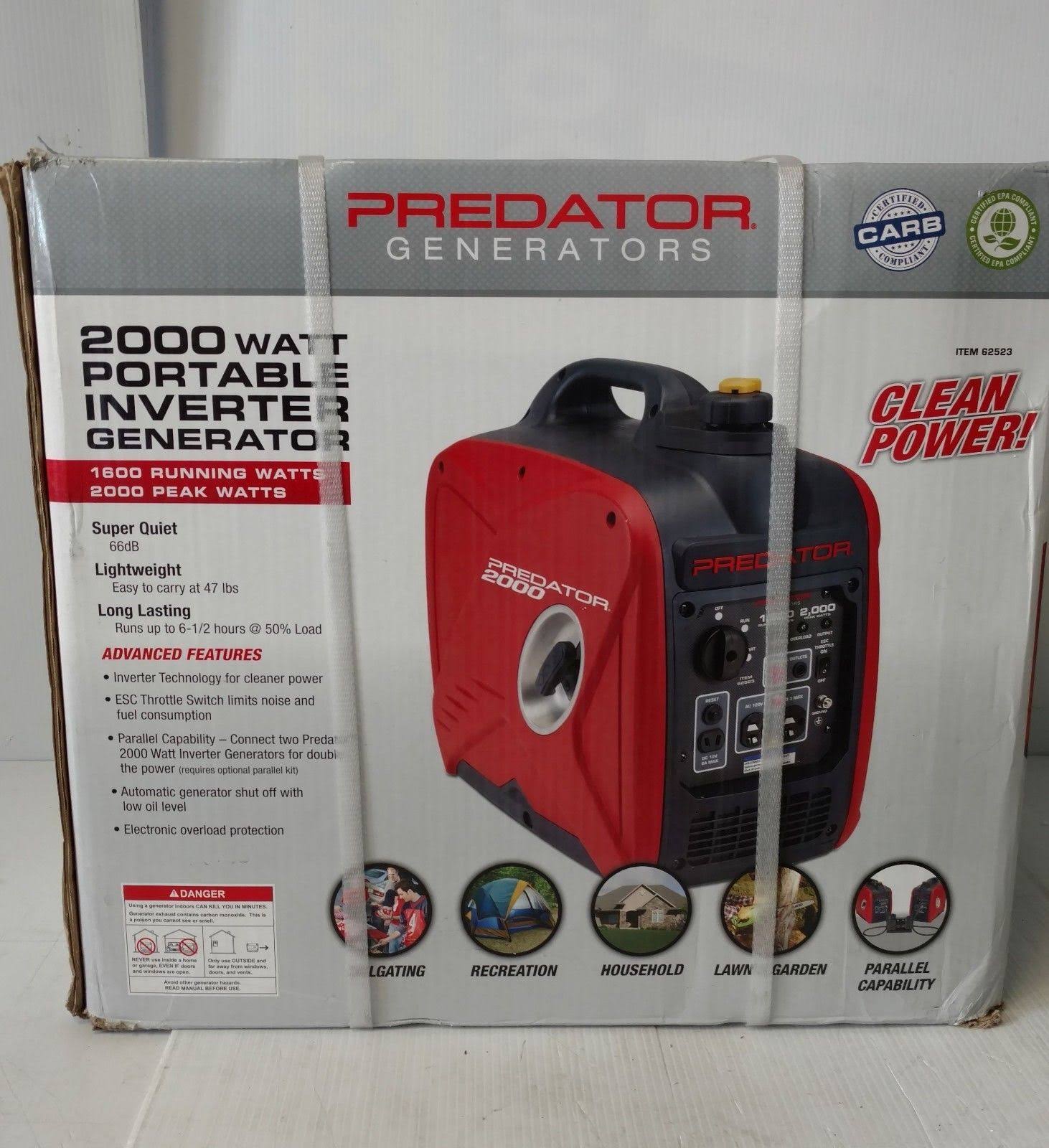 Predator 2000 Watt Super Quiet Inverter Generator 62523