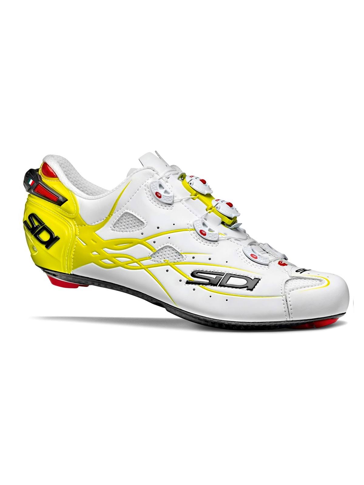 Sidi Shot Road Cycling Shoes - Matte White/yellow Fluo [size: 4047