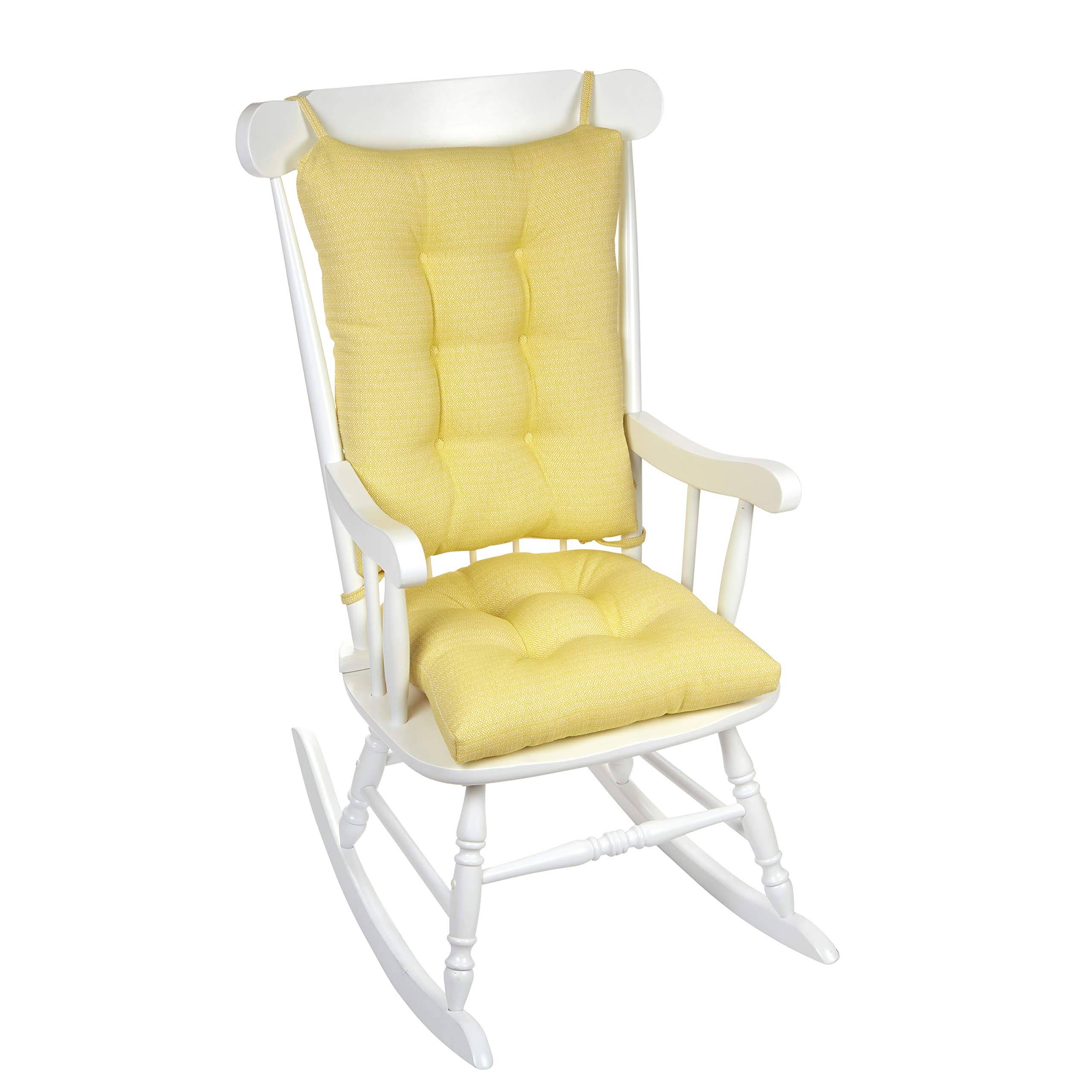 Klear Vu Non-Slip Omega Jumbo Rocking Chair Cushions, Yellow
