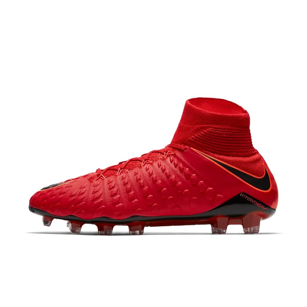 Nike Hypervenom Phantom III DF FG Soccer Cleats Red-Black - 8.5