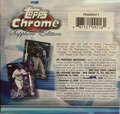 2020 Topps Chrome Baseball Sapphire Edition Box