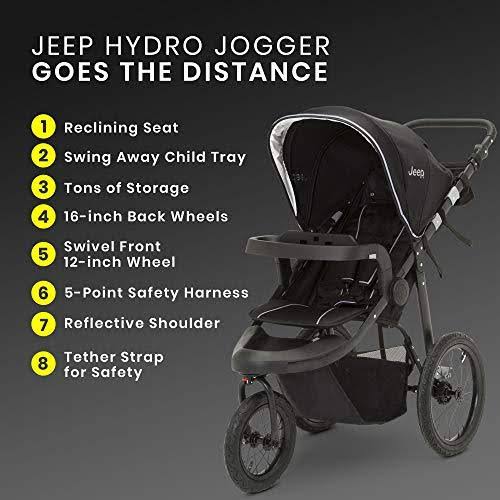 Jeep Hydro Sport Plus Jogger Stroller Black (001)