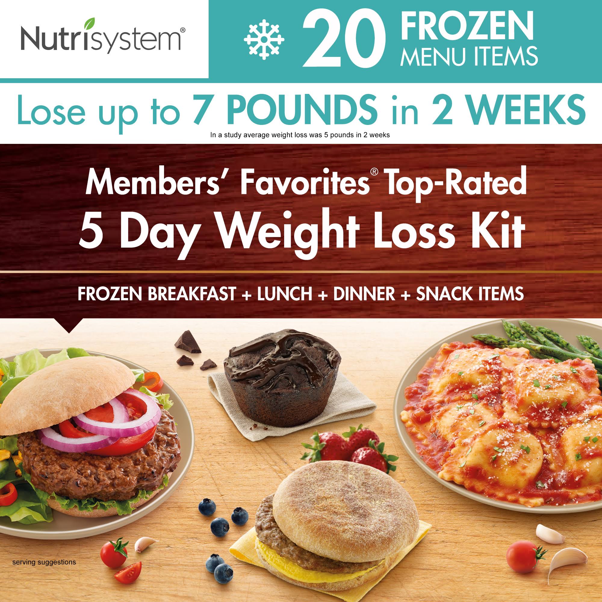 Nutrisystem 5 Day Members& Favorites Top-Rated Frozen Weight Loss Kit, 15 Meals, 5 Snacks