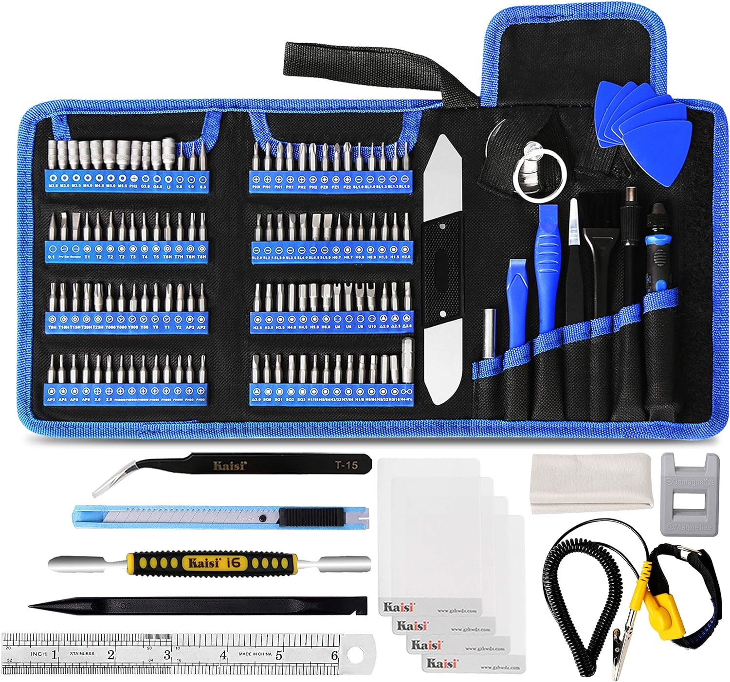 Kaisi 136 in 1 Electronics Repair Tool Kit Professional Precision Screwdriver Set Magnetic Drive Kit with Portable Bag