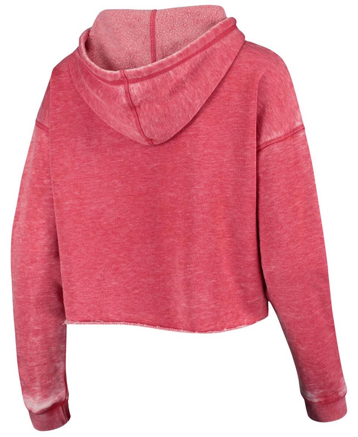 Ohio State Buckeyes chicka-d Women's Campus Burnout Cropped Pullover Hoodie 鈥?Scarlet