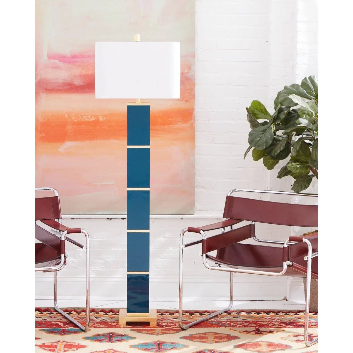 Couture Peacock Teal Floor Lamp