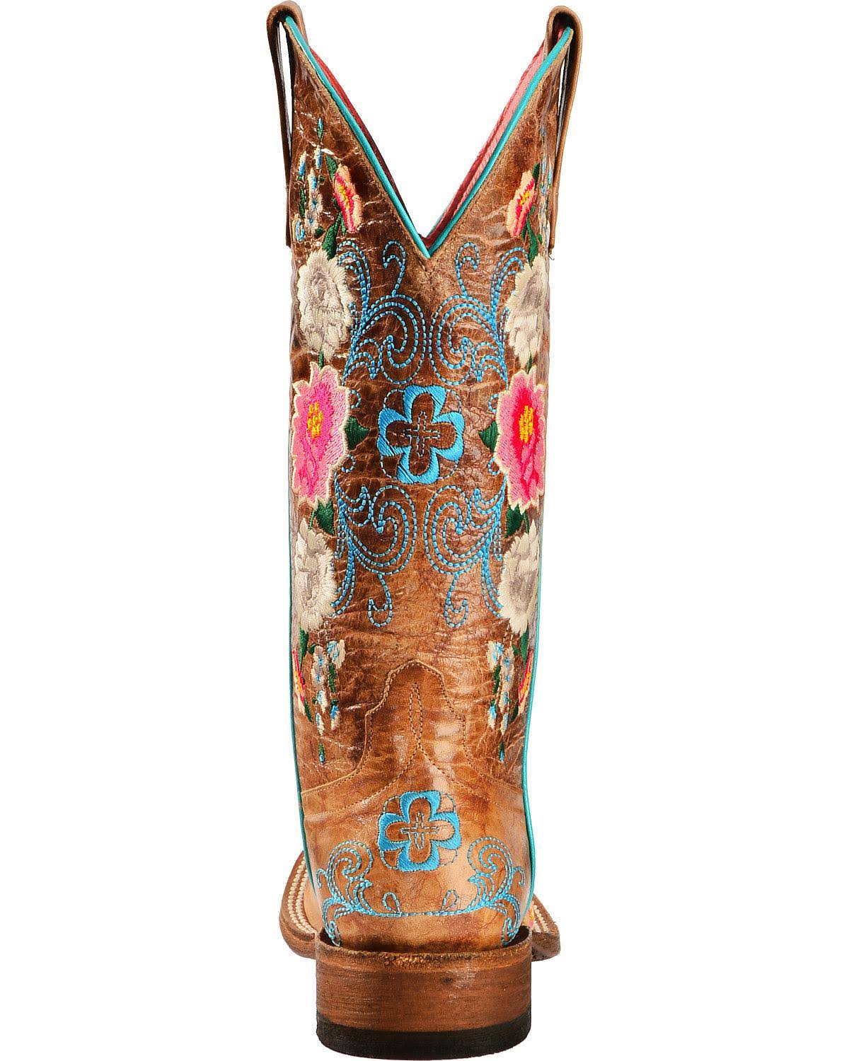 Macie Bean Women's Rose Garden Cowgirl Boots - Square Toe