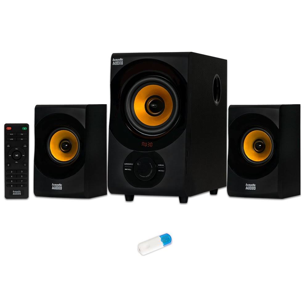 Acoustic Audio Aa2170 Home 2.1 Speaker System with Bluetooth USB / SD Multimedia