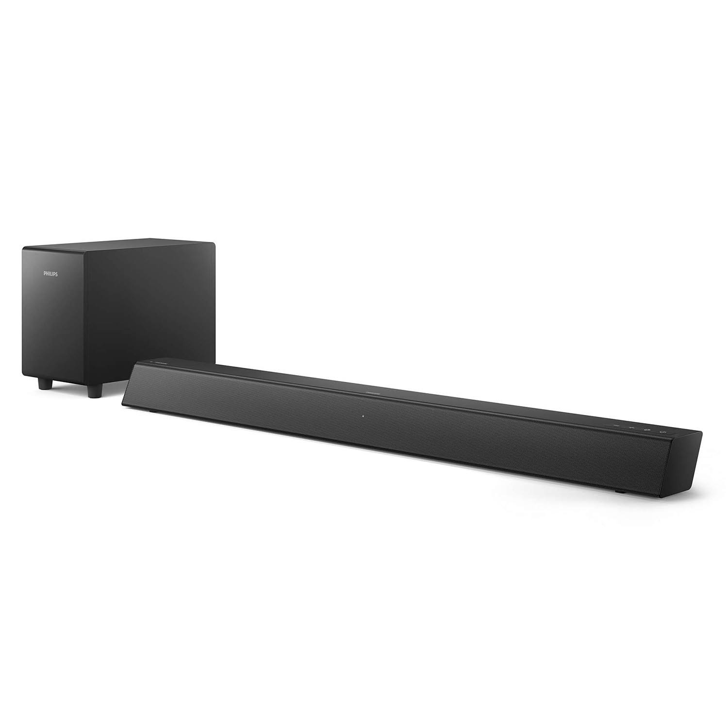 Philips - 2.1-Channel Soundbar Speaker with Wireless Subwoofer - Black