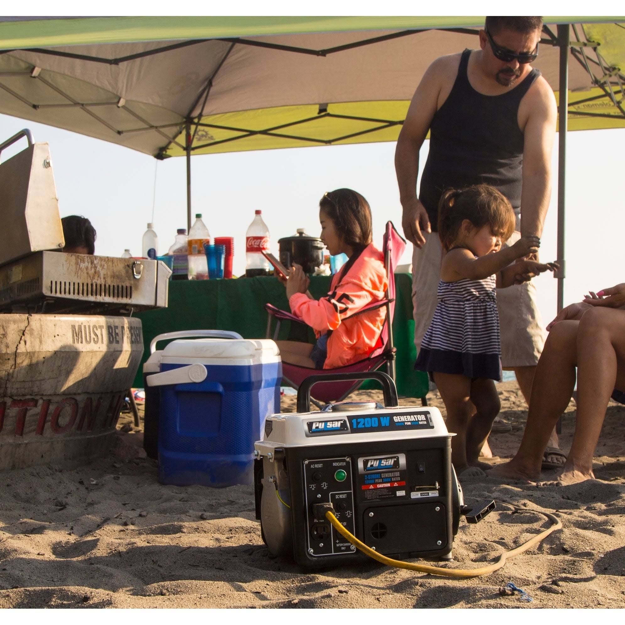 Pulsar Peak Portable Gasoline Powered 2 Stroke Generator with Outlets - 1200 W