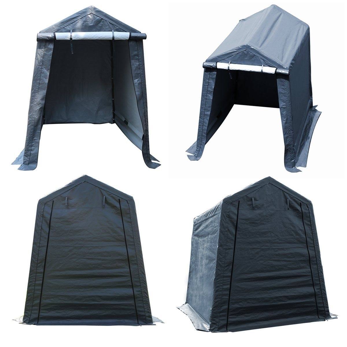 Abba Patio Storage Shelter 6 x 8- Feet Outdoor Shed Heavy Duty Canopy Grey