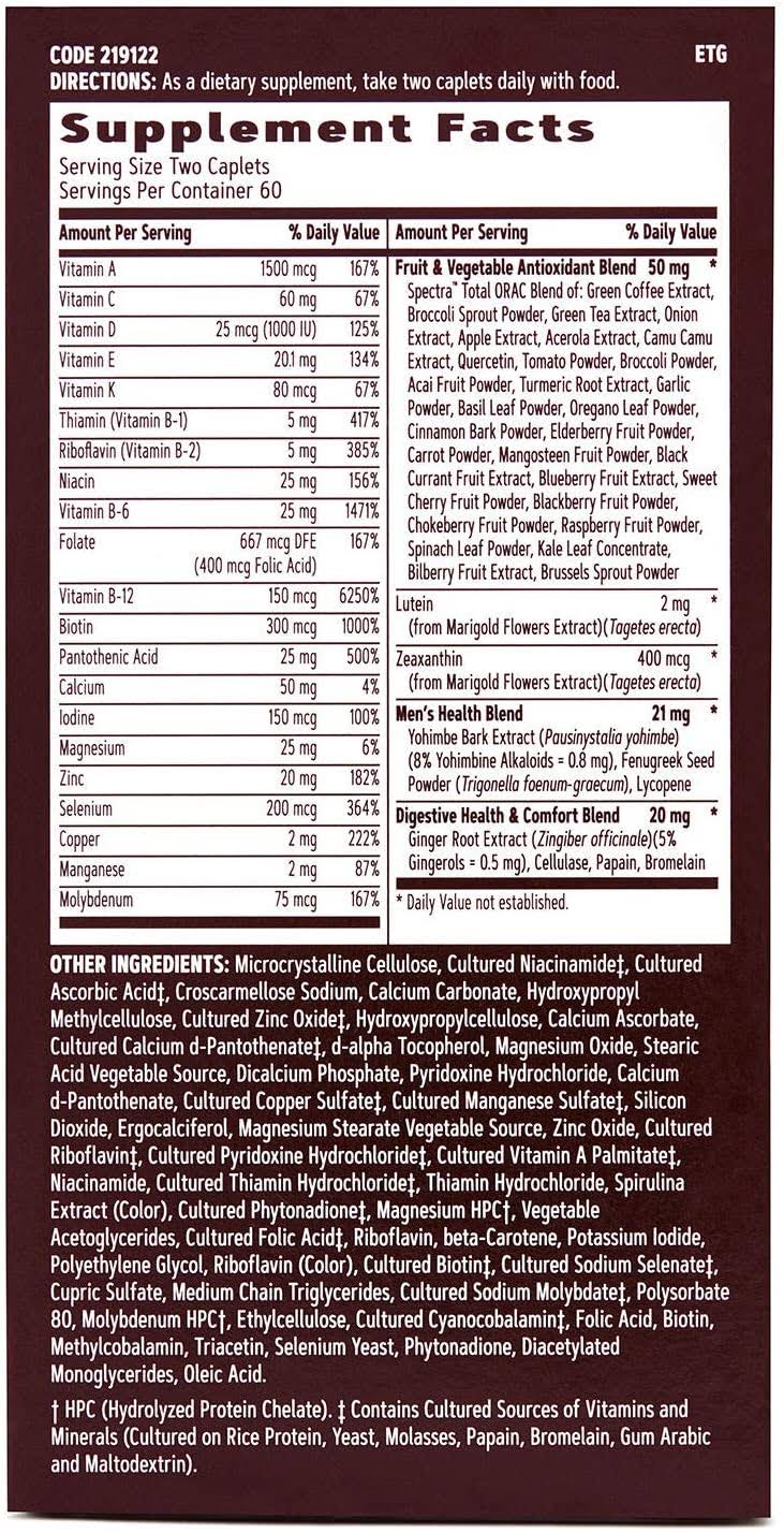 GNC Earth Genius Men's Multivitamin - 120 Vegetarian Caplets