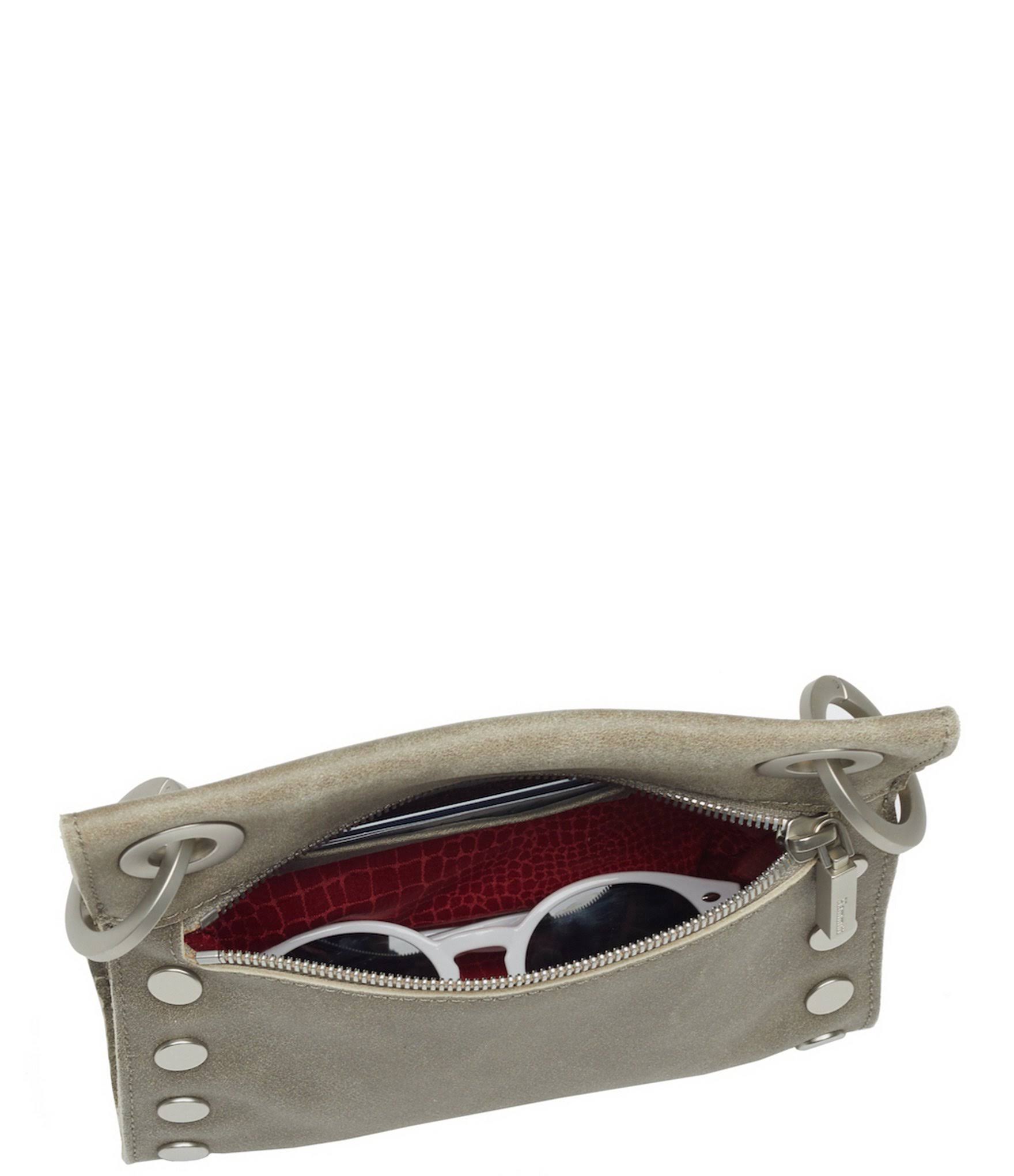 Hammitt Tony Grommet Studded Leather Crossbody Bag - Grey Natural