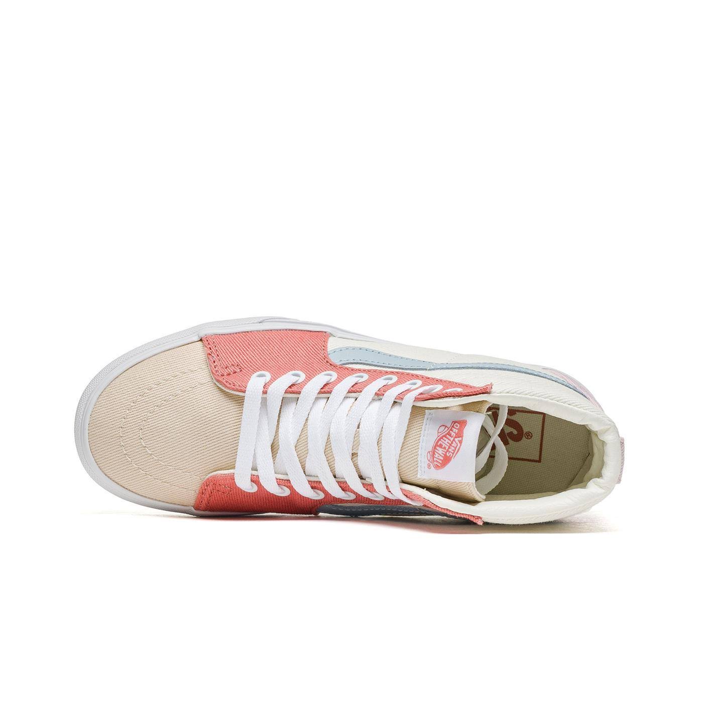 Vans Twill Sk8-Hi Platform 2.0 (Pastel Block/True White) 8.5 Men \x3d 10.0 Women