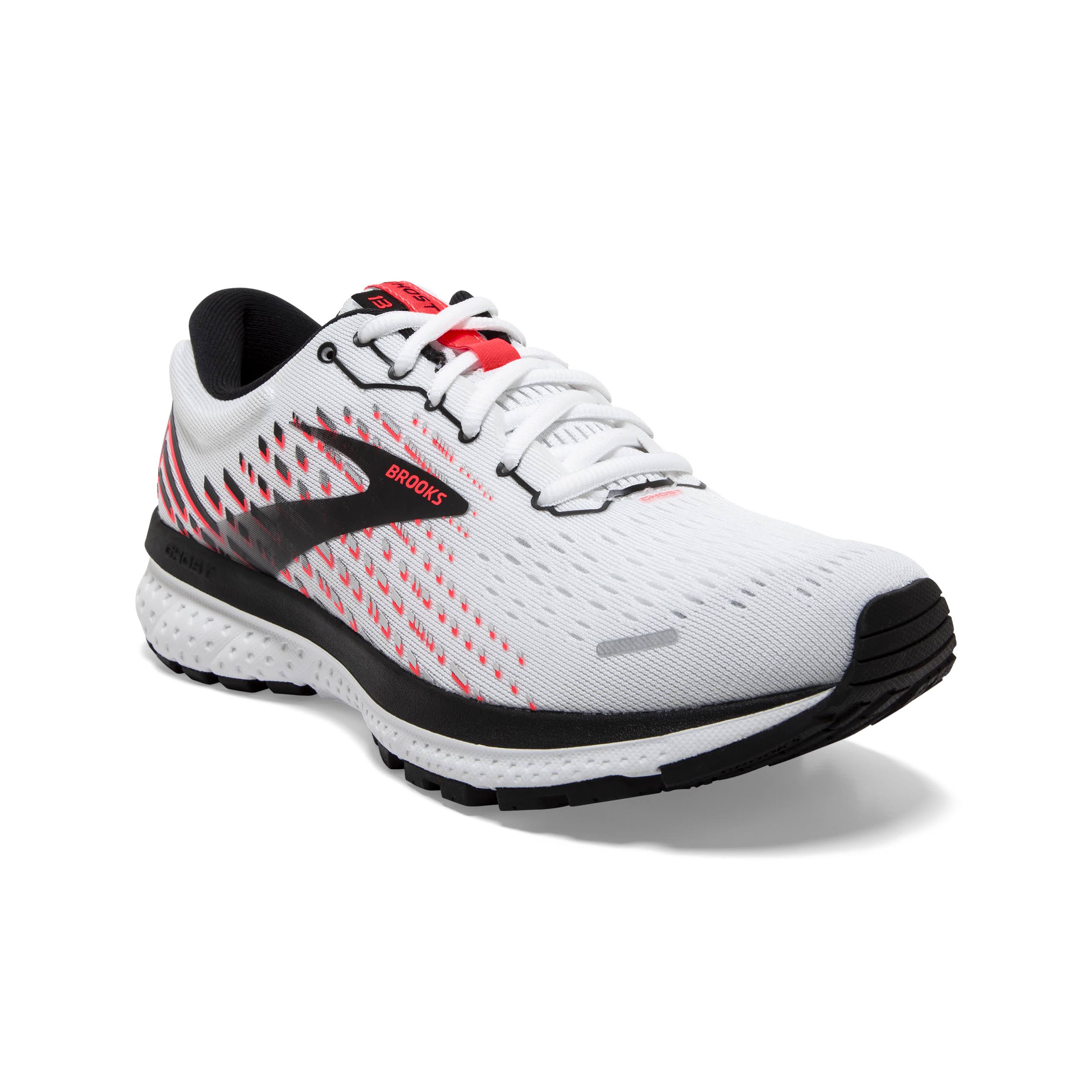 Brooks Women&s Ghost 13 - White - Pink - Black - 5 - D