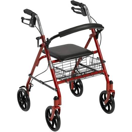 Drive Medical Rollator Walker with Seat 4 Wheel Folding Safety Handles Basket Chair Travel New