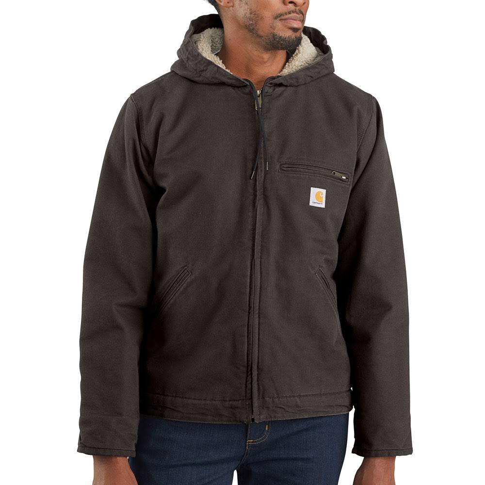Carhartt Men&s J141 Sherpa-Lined Washed Duck Jacket - Factory 2nds