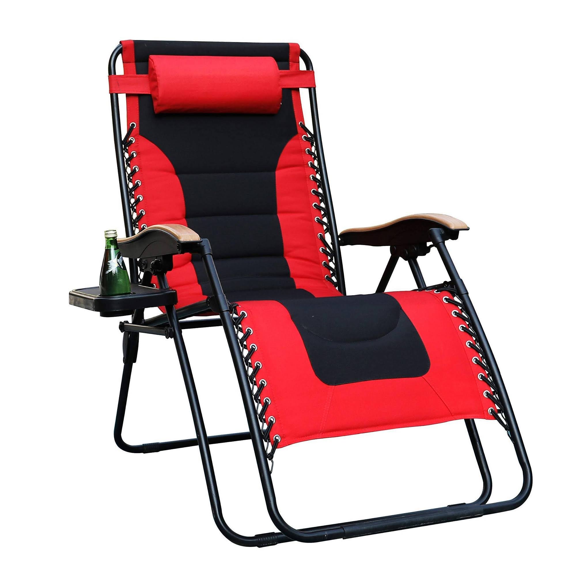 Phi Villa Oversize XL Padded Zero Gravity Lounge Chair - Red