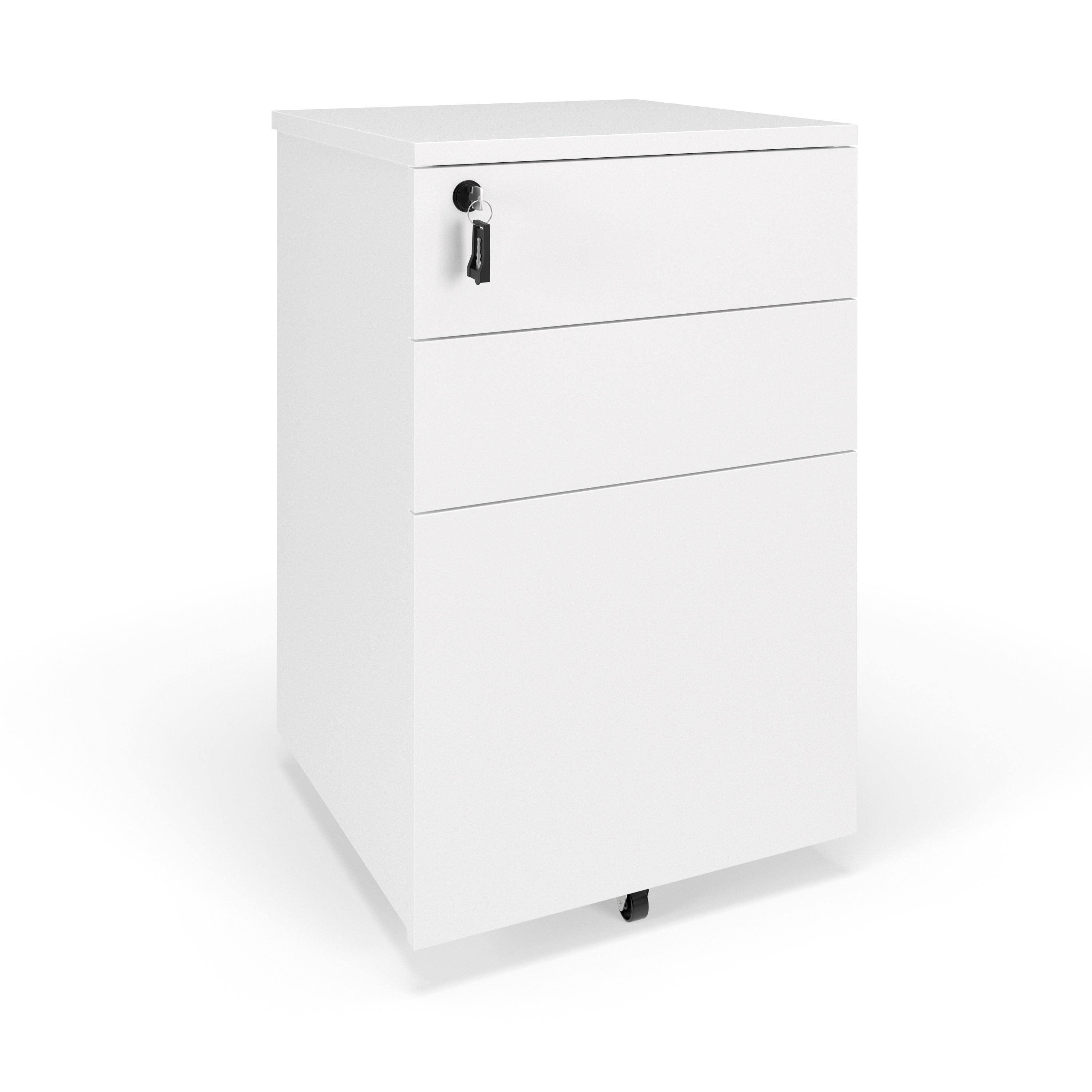 HON Basyx Commercial-Grade Mobile Wooden Pedestal, Filing Cabinet, Walnut (BSXMWPMW)