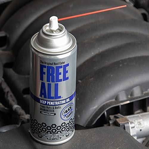 Free All Deep Penetrating Oil - Free Rusted and Frozen Parts - Silicone-Free 12 Count, Clear, Size: One Size