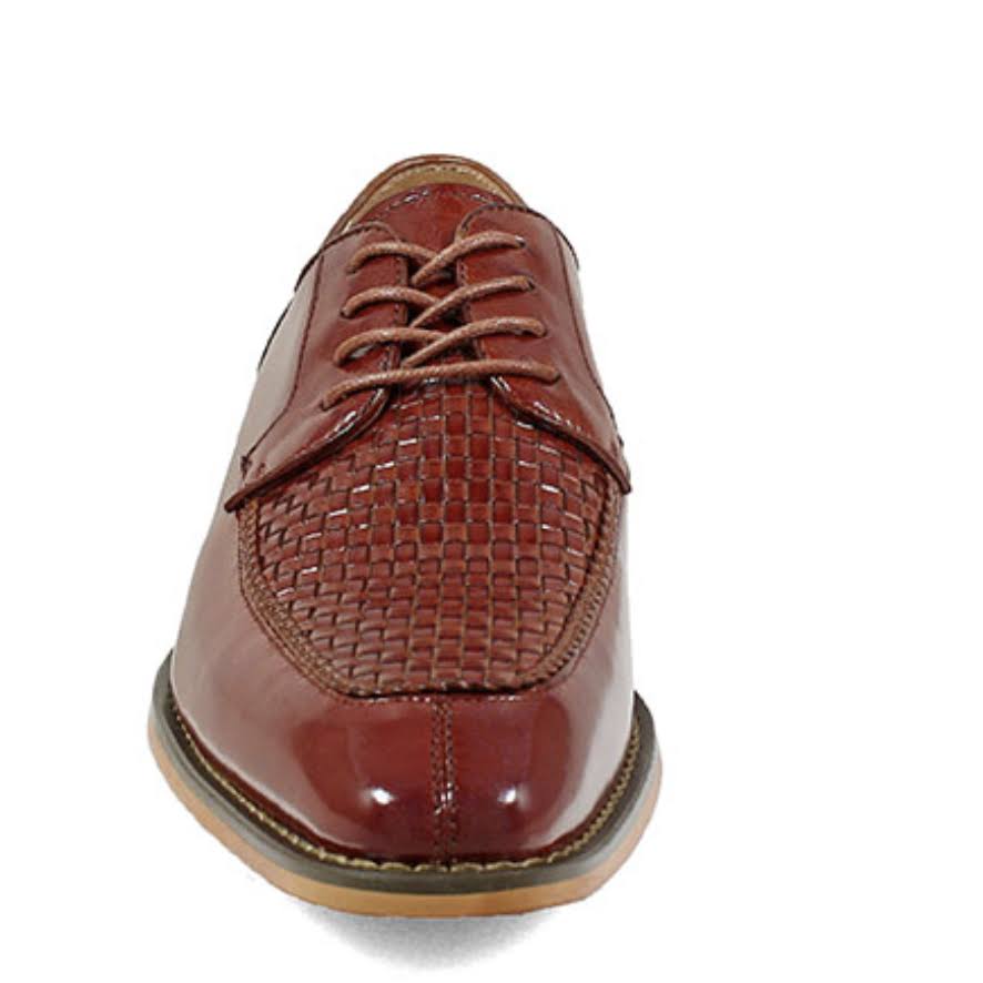 Stacy Adams Winthrop Moc Toe Woven Oxford Shoes Cognac 25242-221 - 9