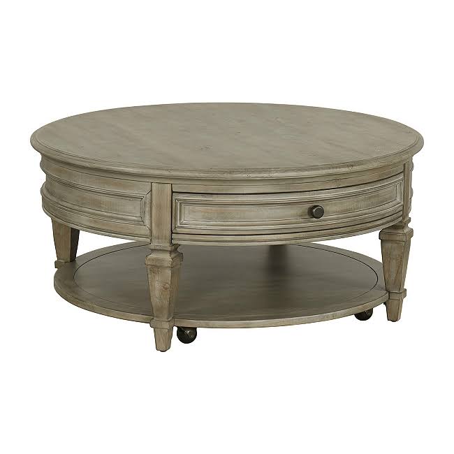 Havertys Dovetail Grey Beckley Round Coffee Table