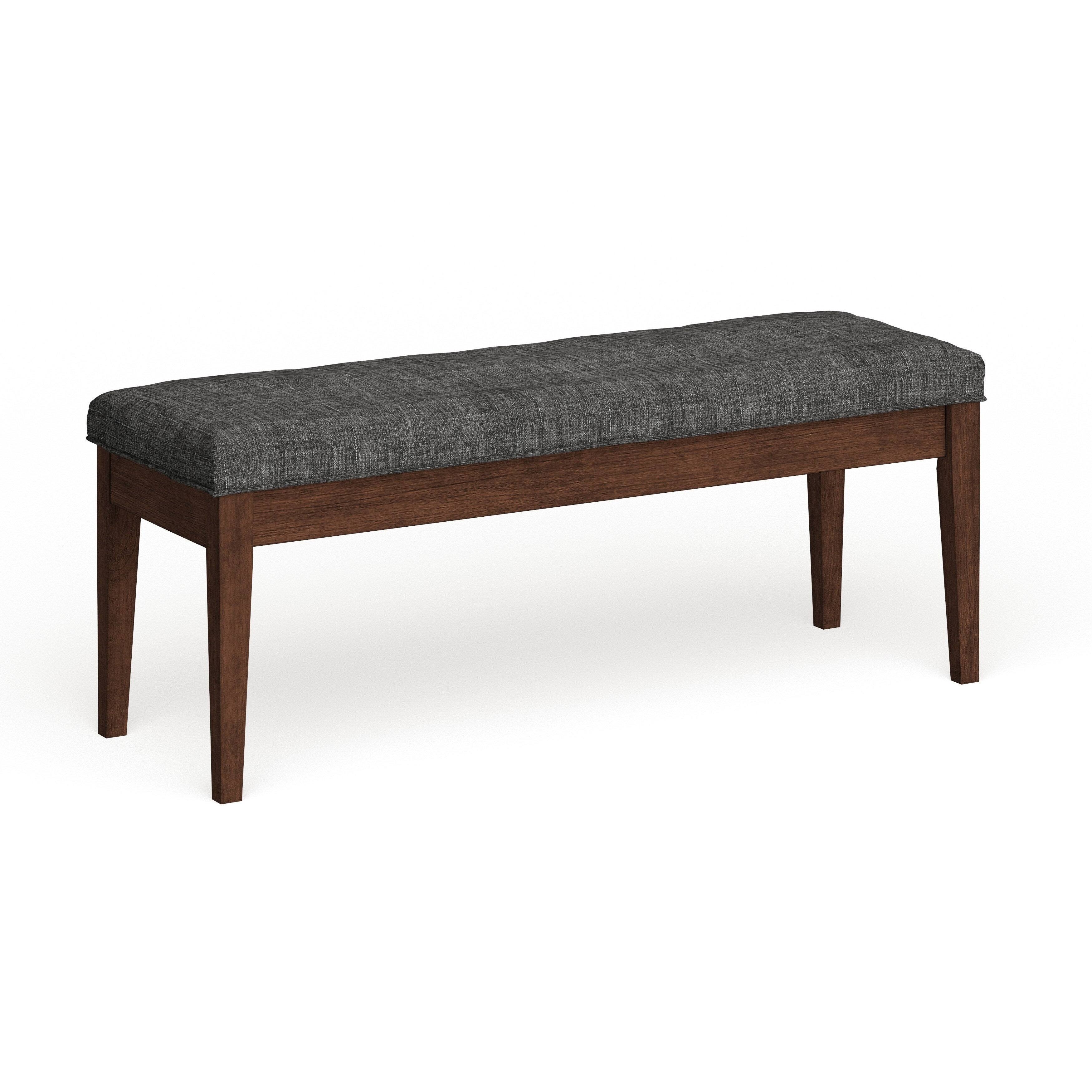Inspire Q Hawthorne Upholstered Espresso Finish Bench by Bold, Gray